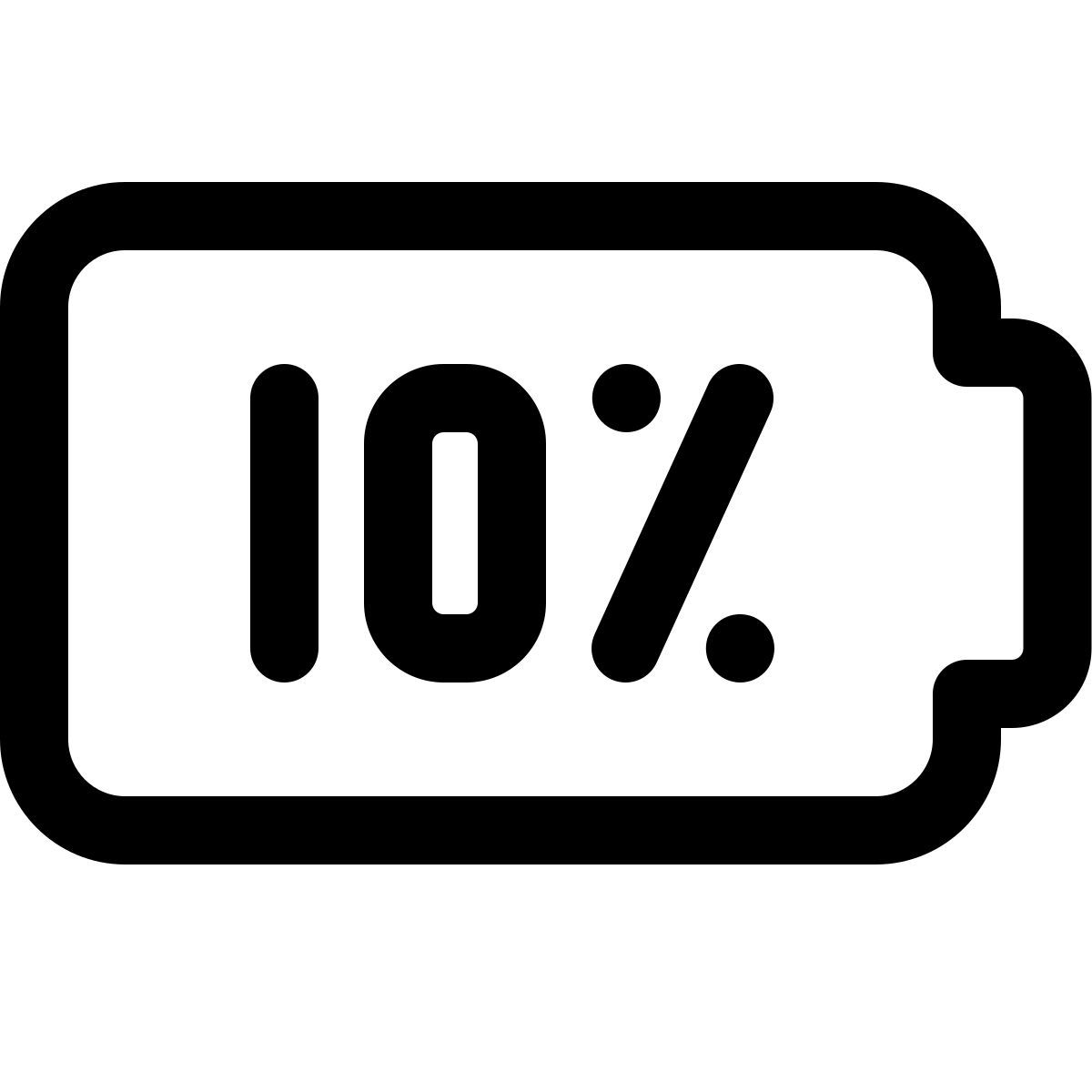 10 percent battery icon