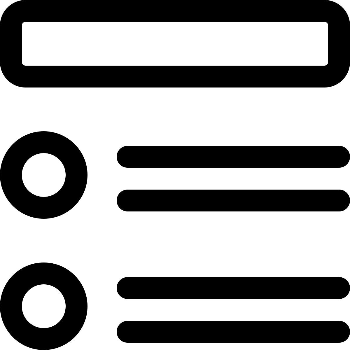 list with title icon