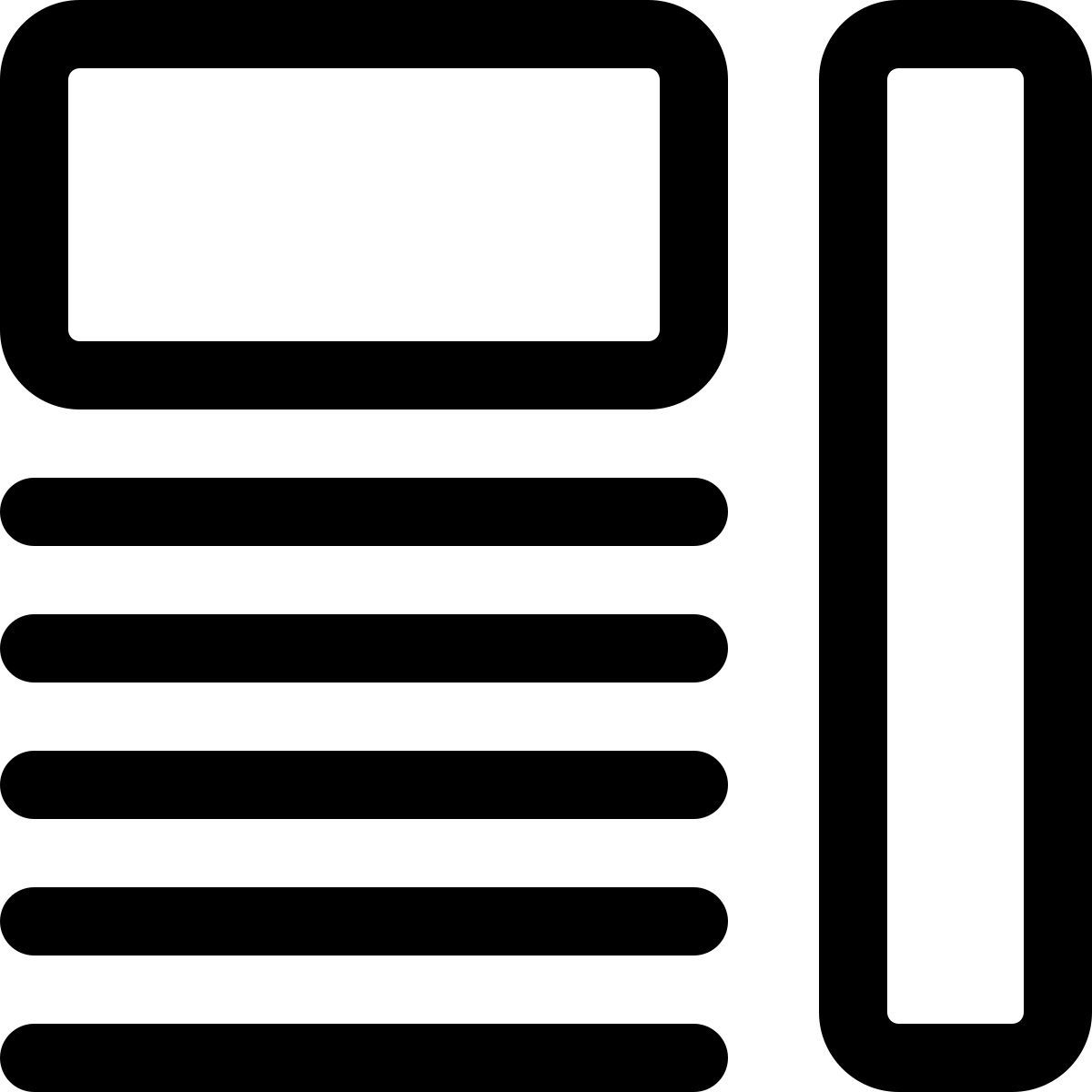 text mit seitenleiste icon