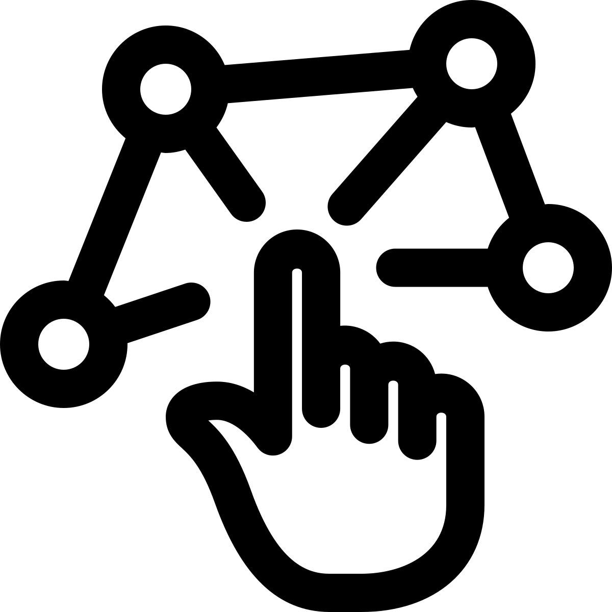 interactive network nodes icon