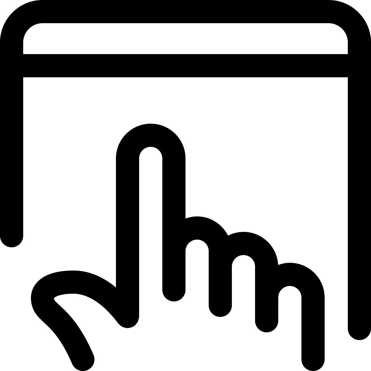 touch enabled screen for web page access icon