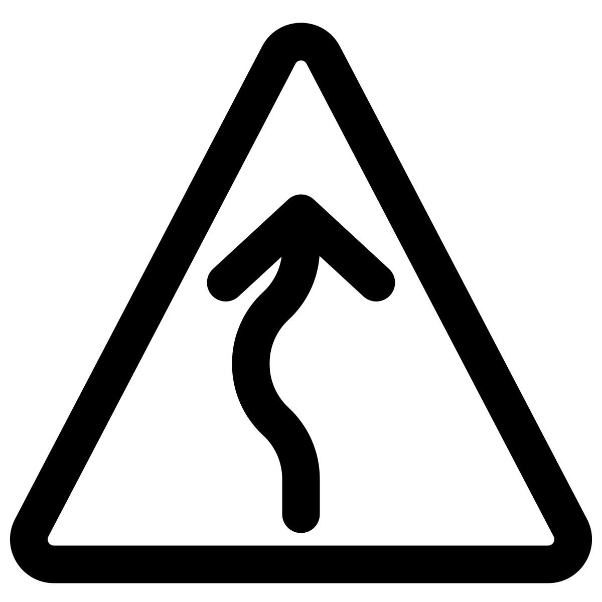 winding road sign icon