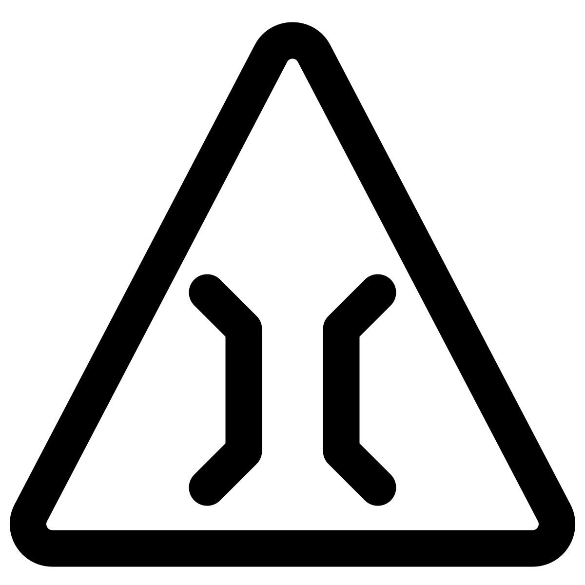 narrow bridge sign icon