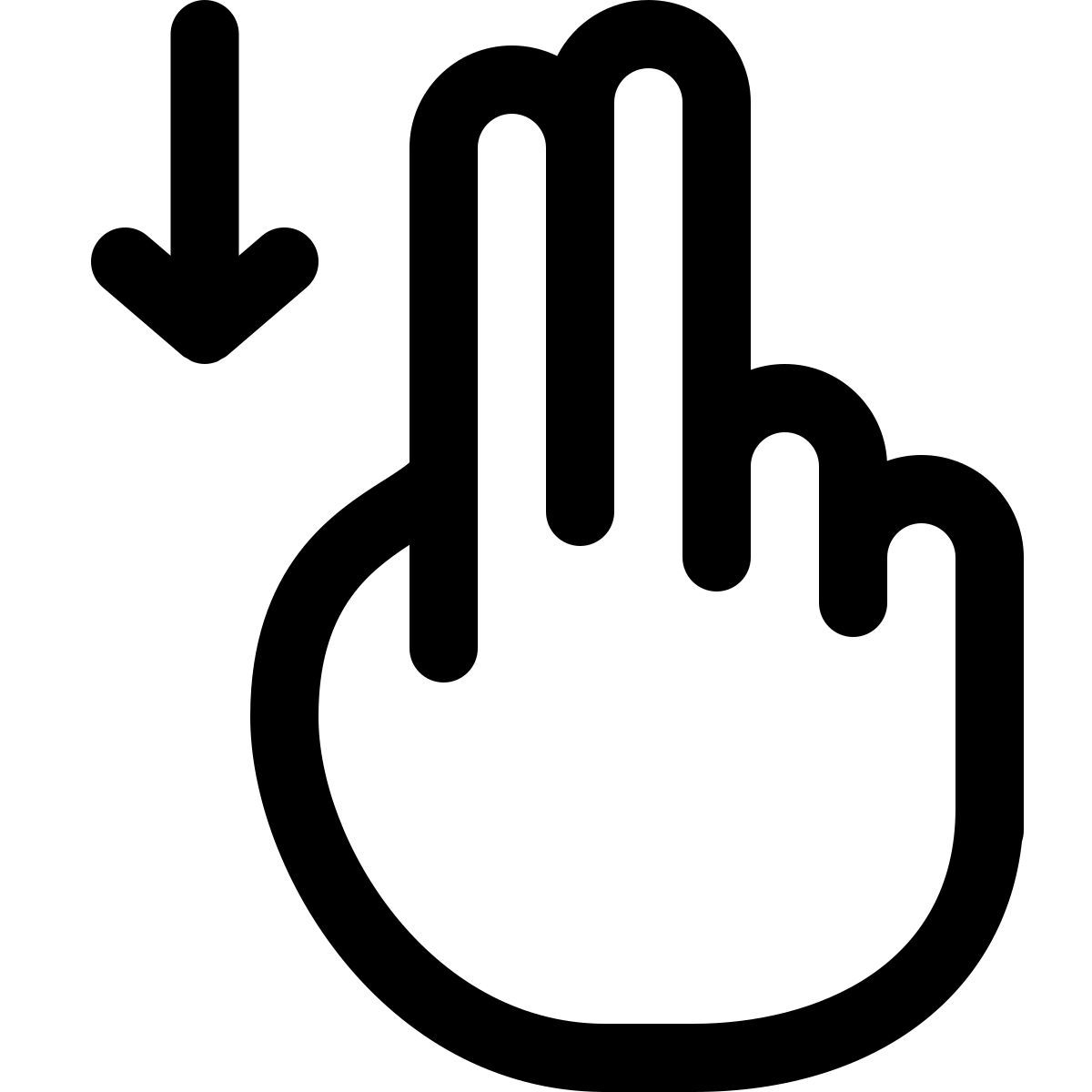 두 손가락으로 아래로 스와이프 icon