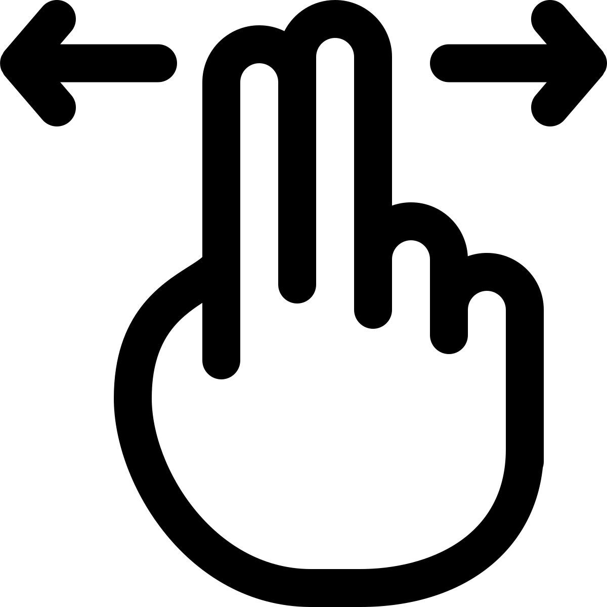 double finger horizontal scroll icon