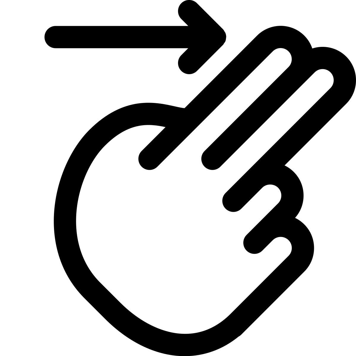 two finger swipe right icon