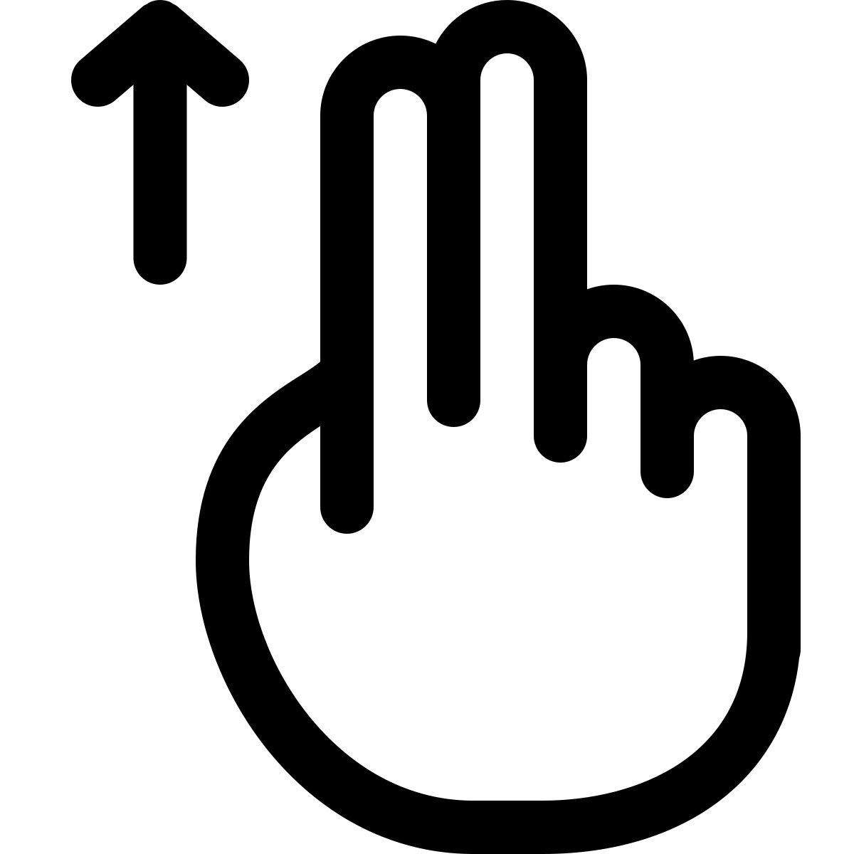 두 손가락으로 위로 스와이프 icon