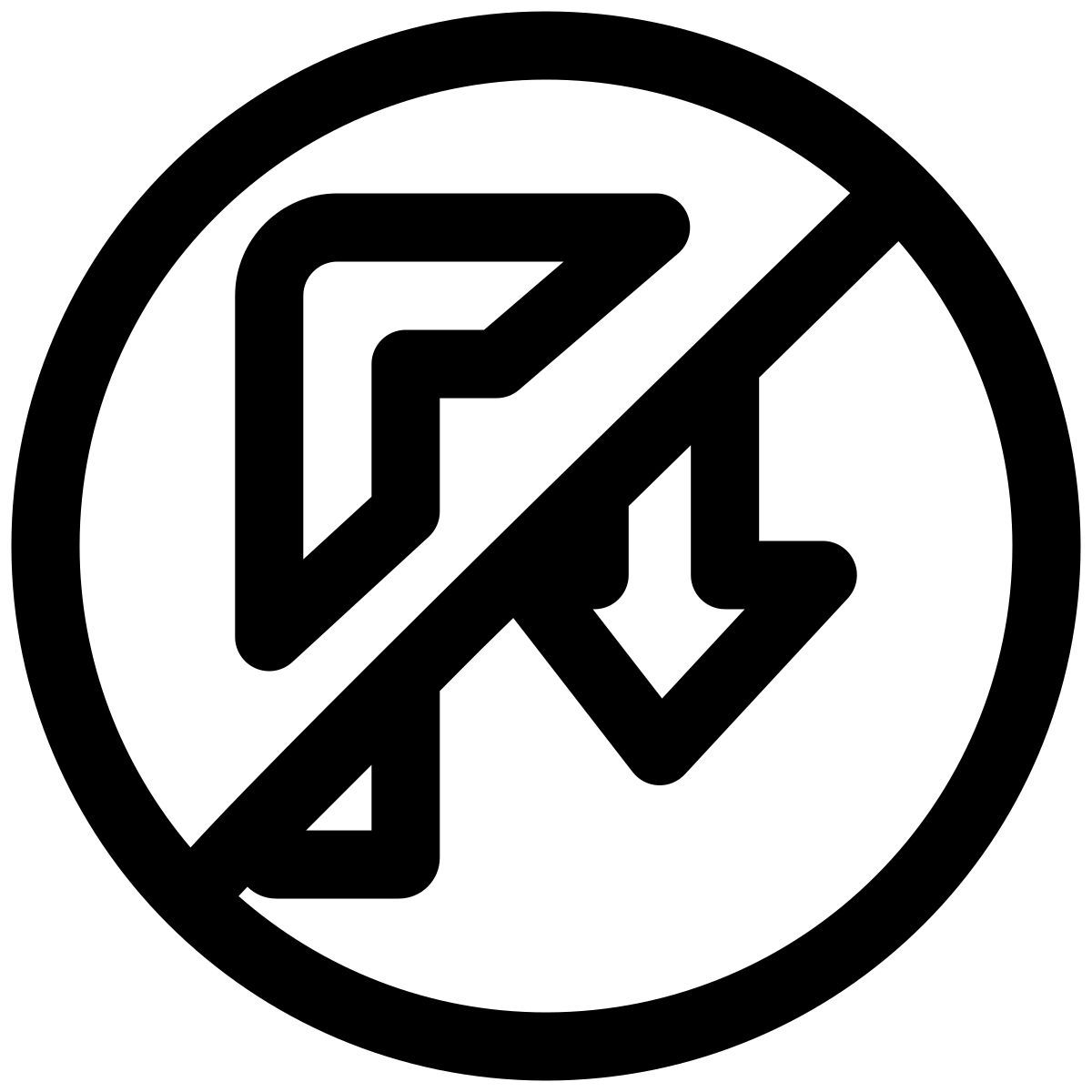 no u turn sign icon