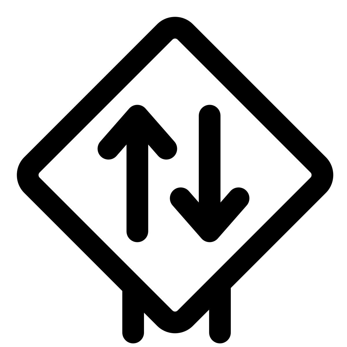 Panneau de signalisation à double sens icon