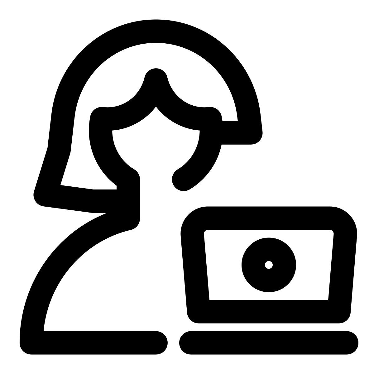 usuario externo o programador usando una computadora portátil para trabajar en línea primer planomujer regular tal revivo icon