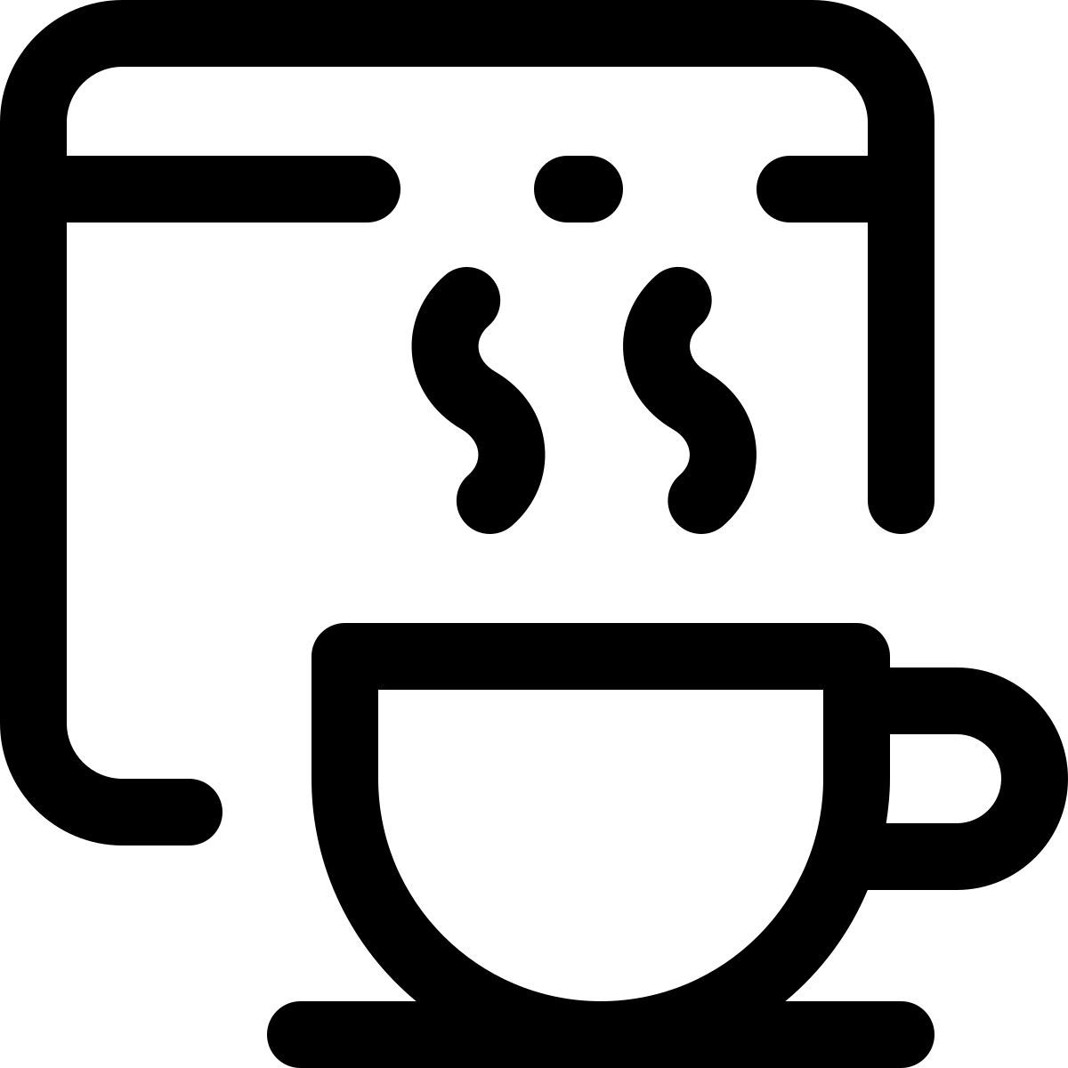 web break cup with hot tea isolated on white background icon