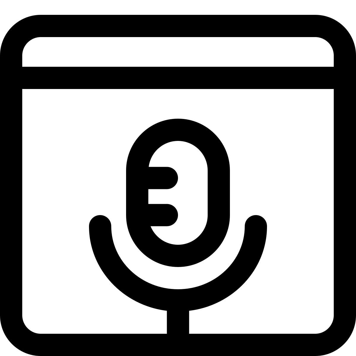Navegador com microfone icon