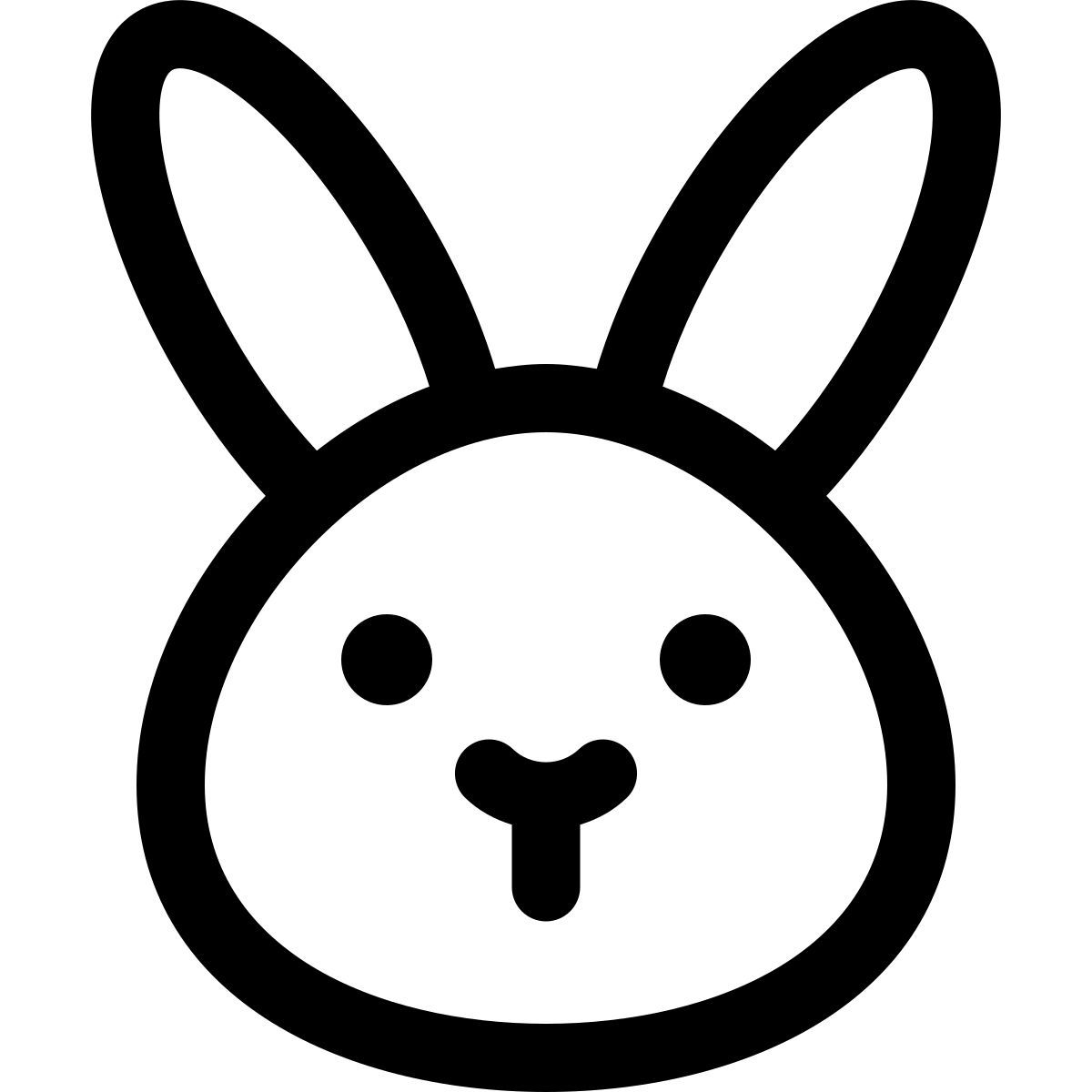 wild rabbit without mouth pictorial representation emoji icon