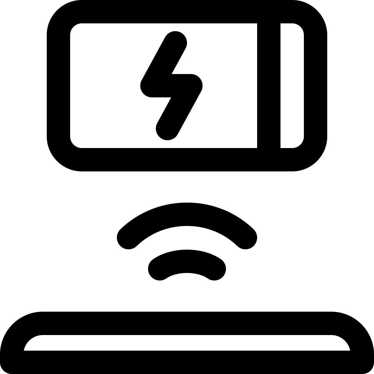 wireless charging on power dock isolated on white background icon