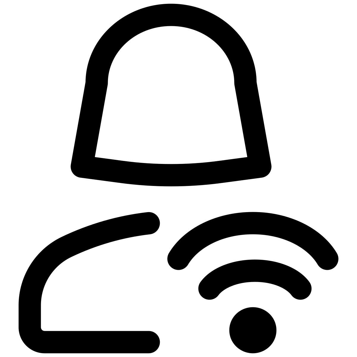 wireless internet router key shared with single female user in a company icon