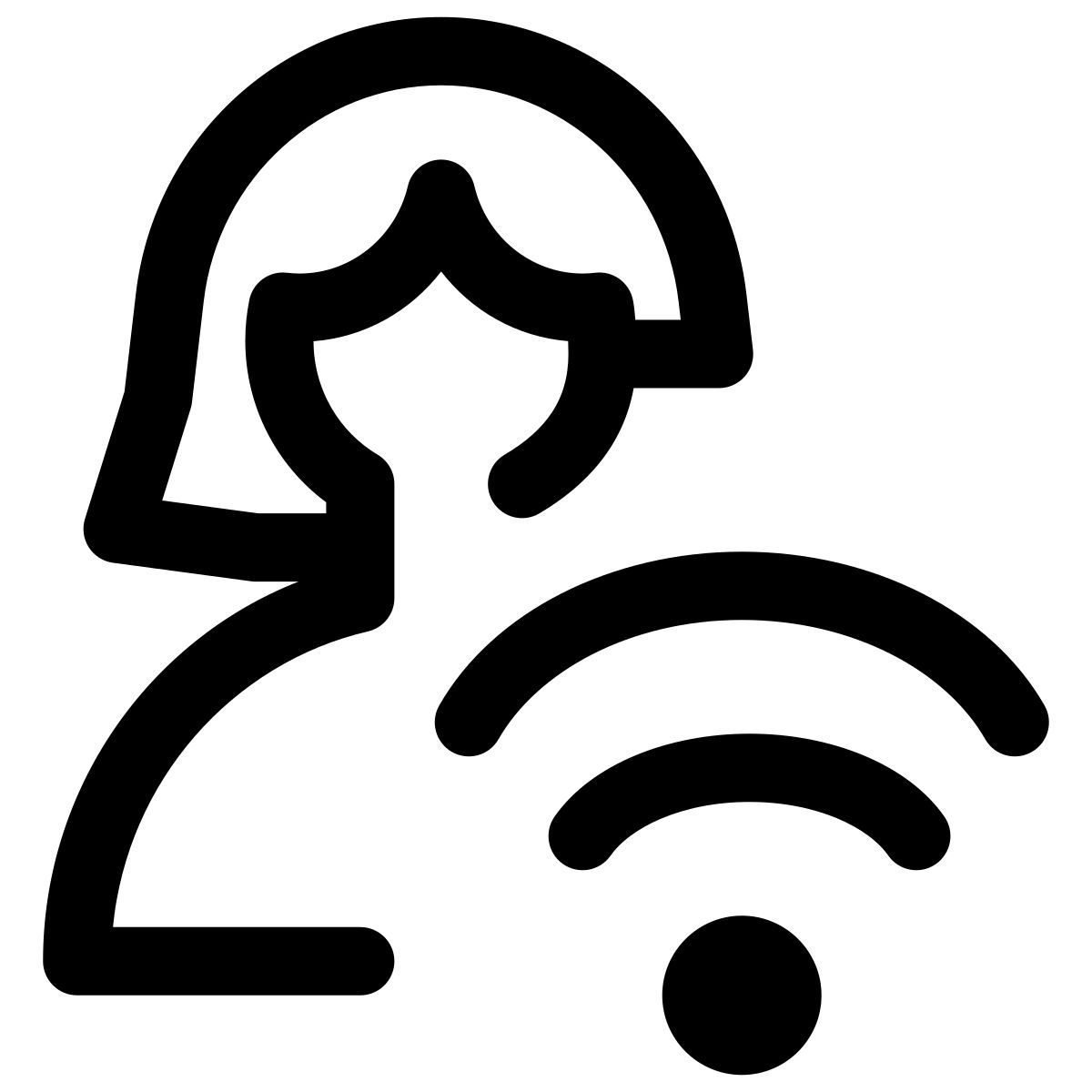 wireless internet router key shared with single user in a company icon