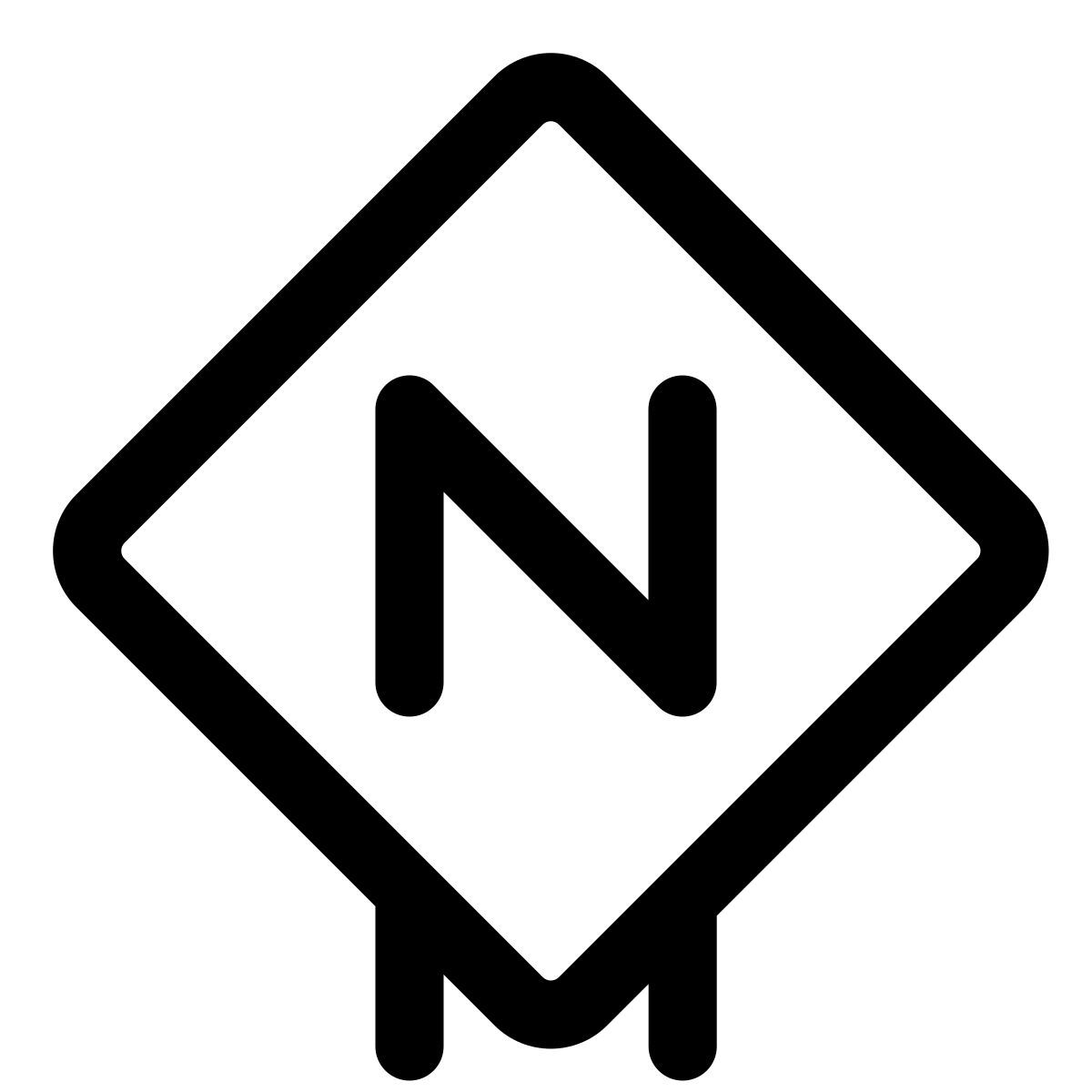 zigzag road sign icon