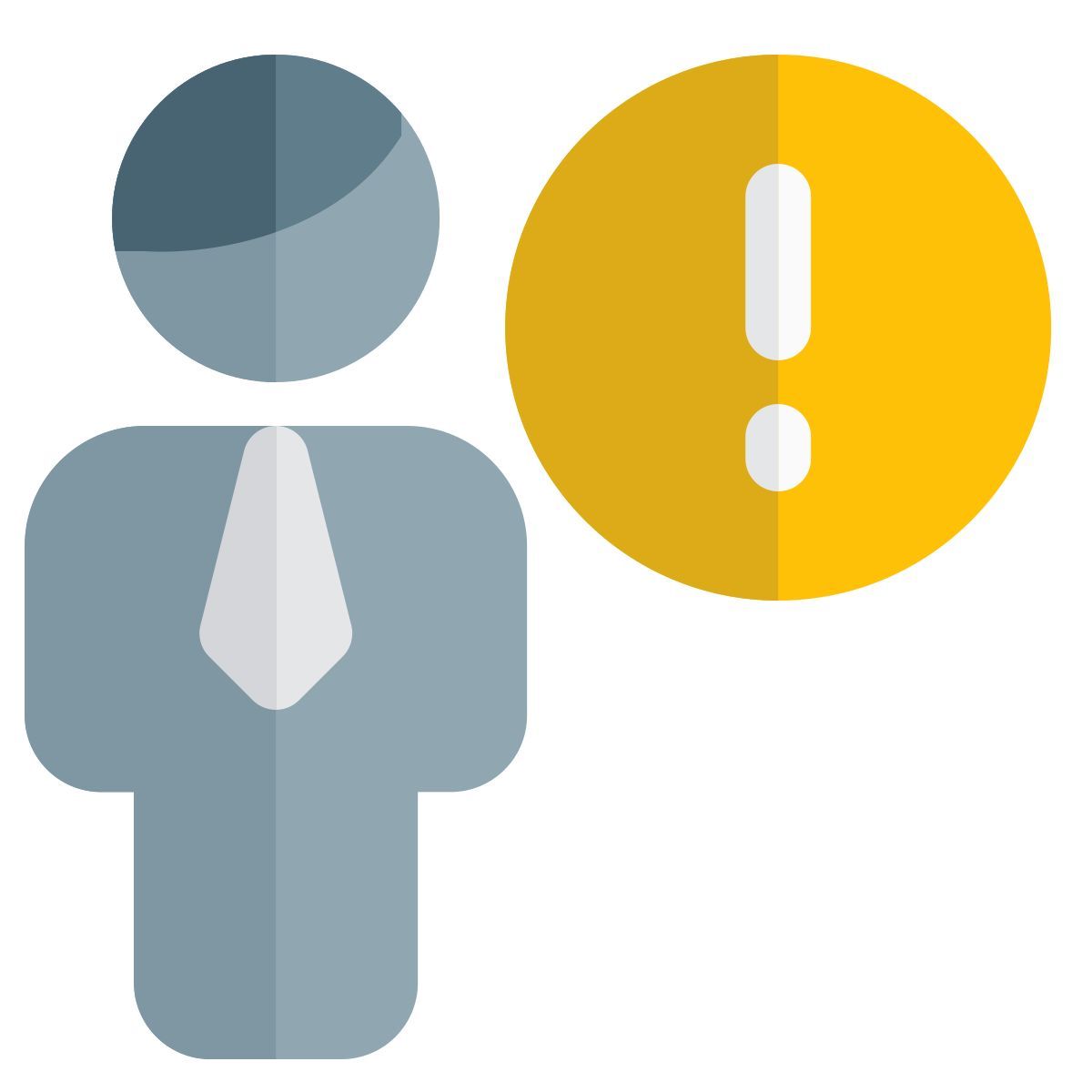 application warning with exclamation sign layout for company website icon