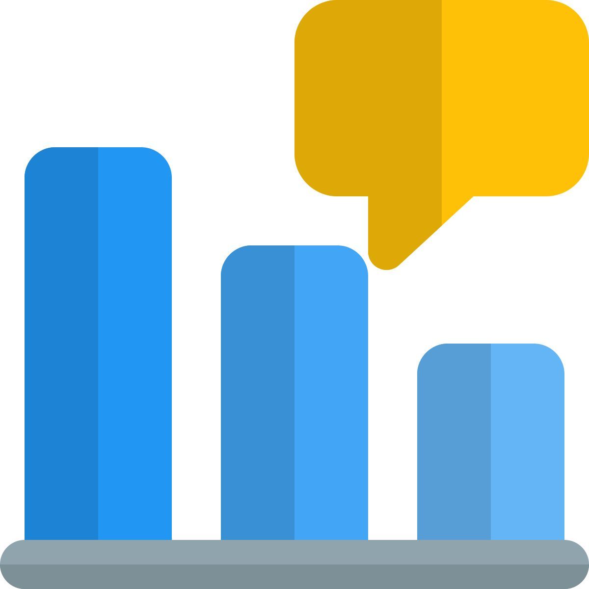 bar chart comment icon