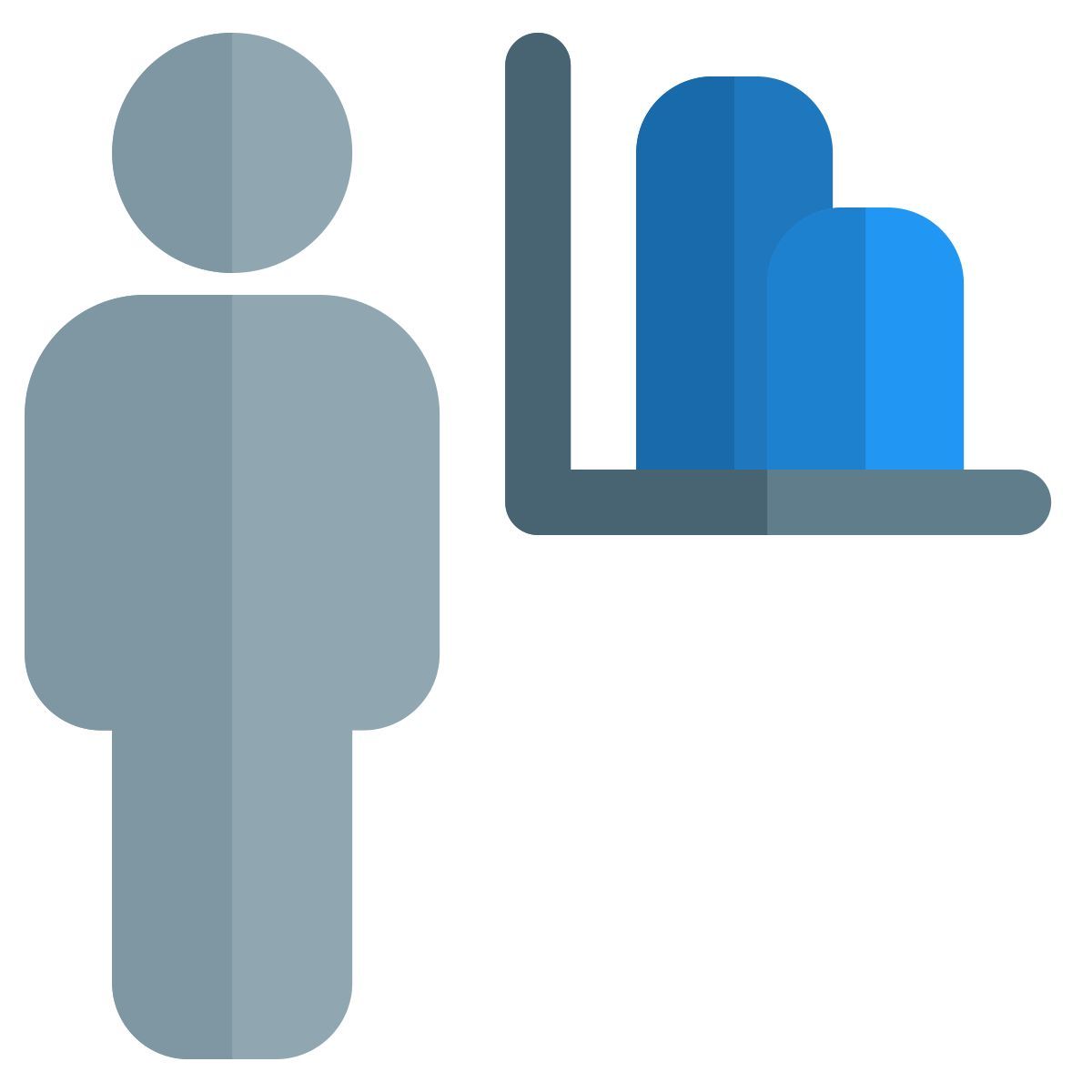 Gráfico de barras del empleado que comparte el gráfico. icon