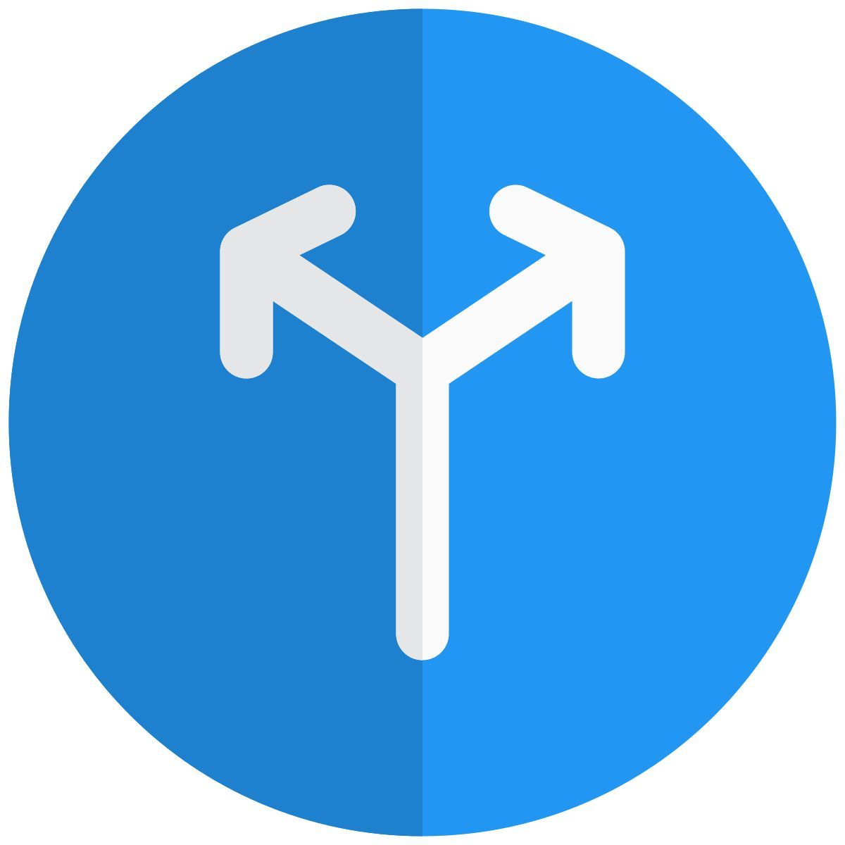 geteiltes straßenschild icon