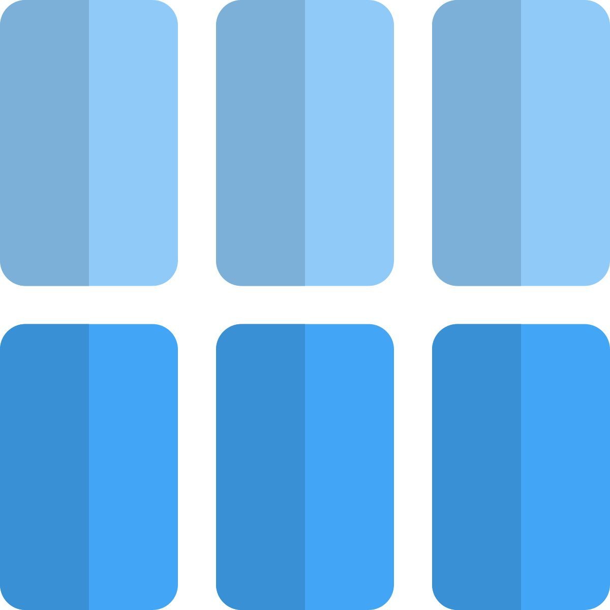 table with six sections icon