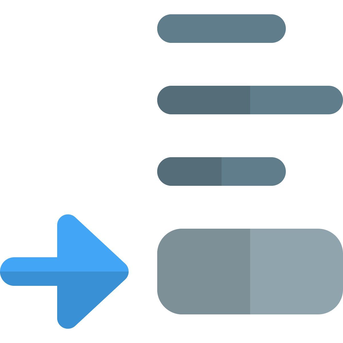 bottom footer text position arrow point right direction text adjust icon