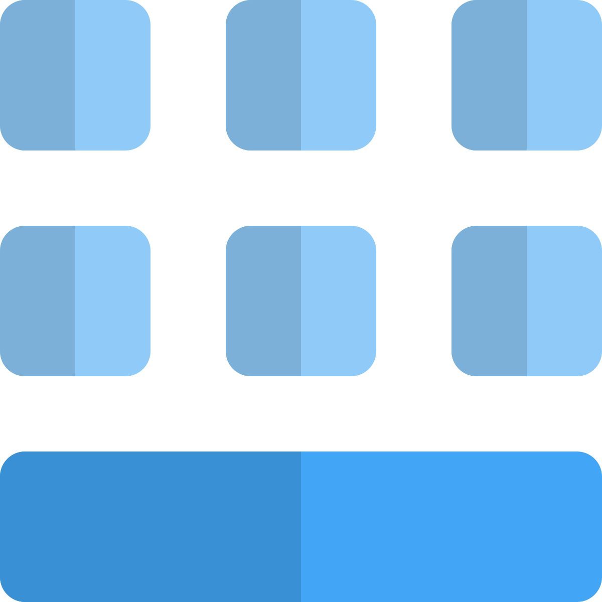 grid with bottom strip icon