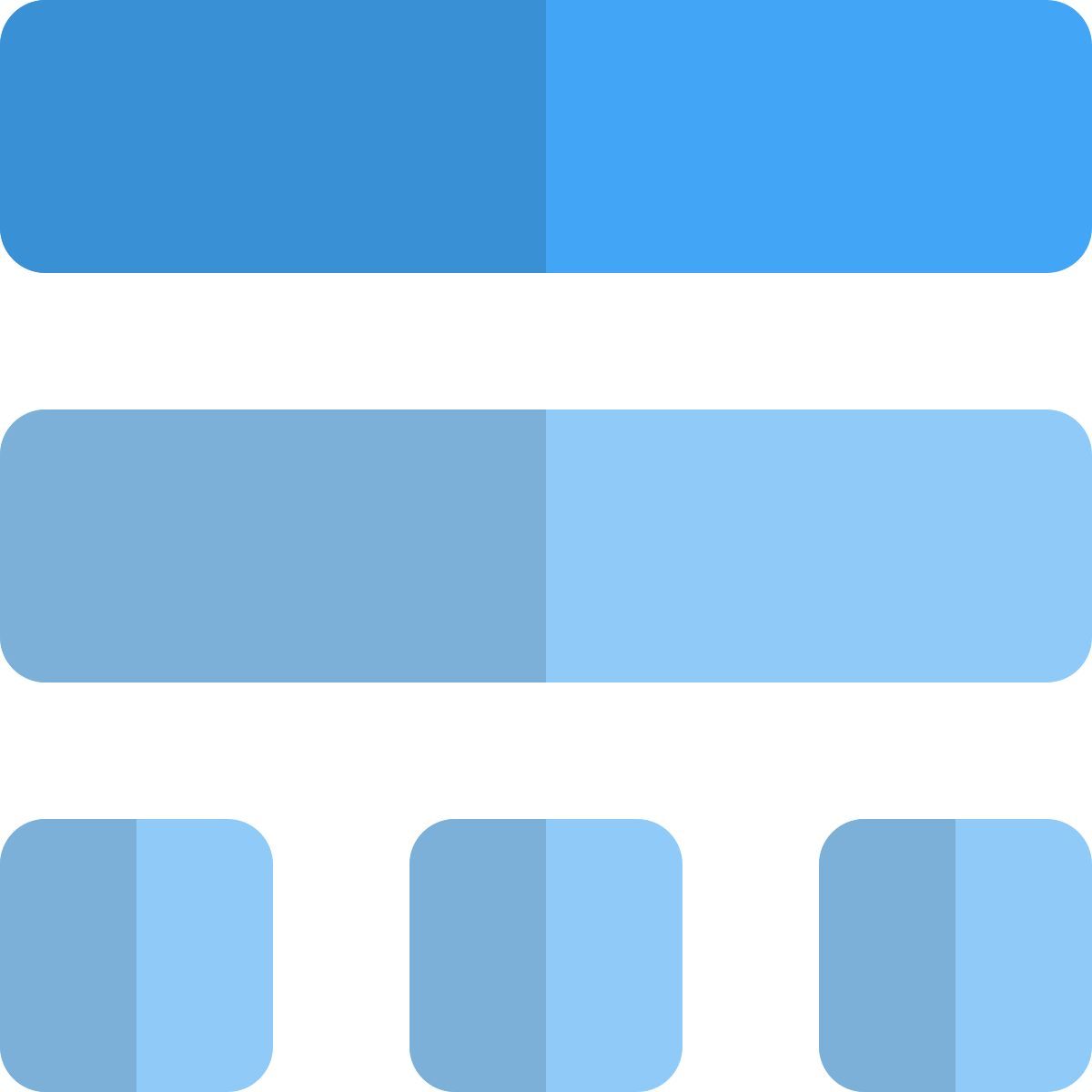 layout delle barre orizzontali icon
