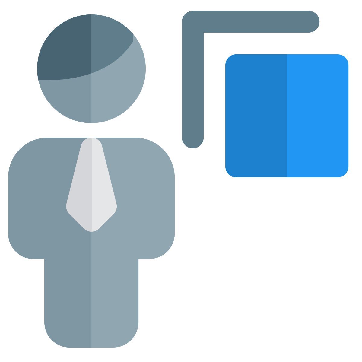 bring front word document for an businessman to adjust icon