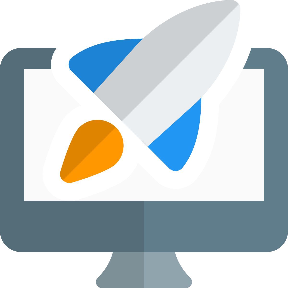 fast desktop computer icon