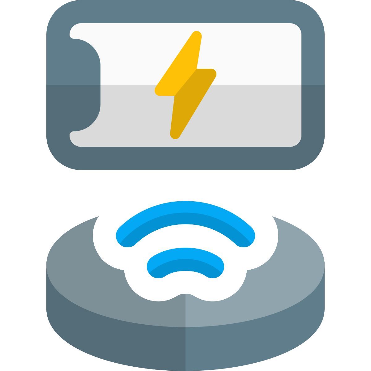 charging wireless dock with mobile phone layout icon