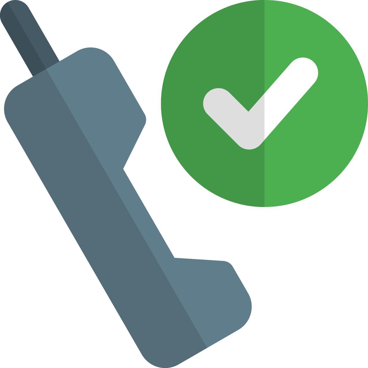 telefone via satélite tick icon