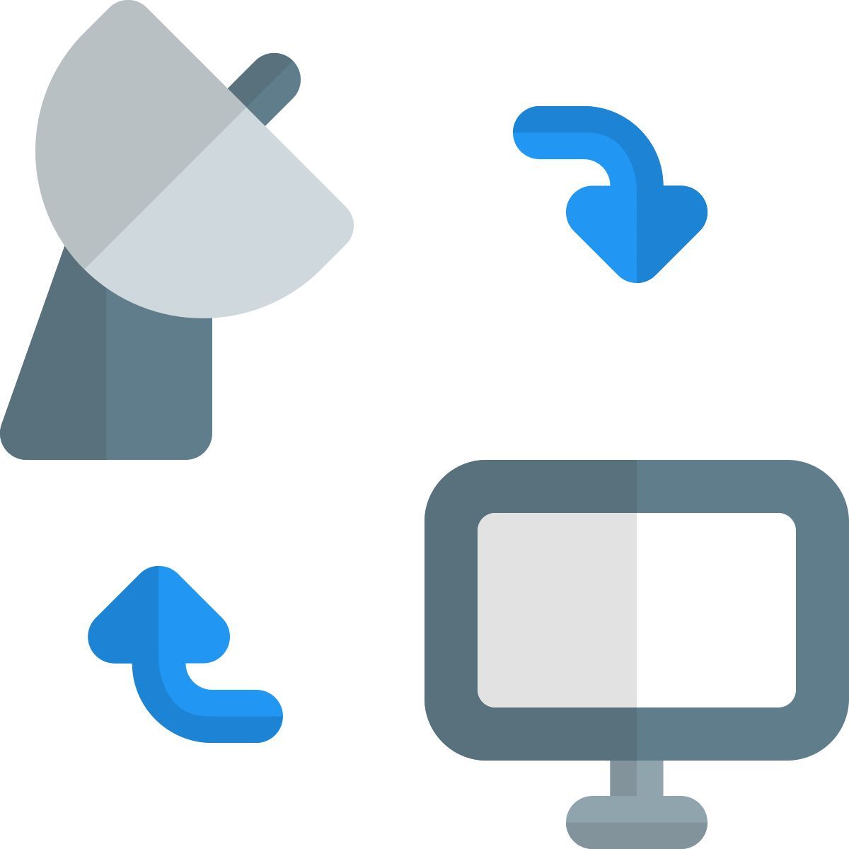 computer to satellite dish icon
