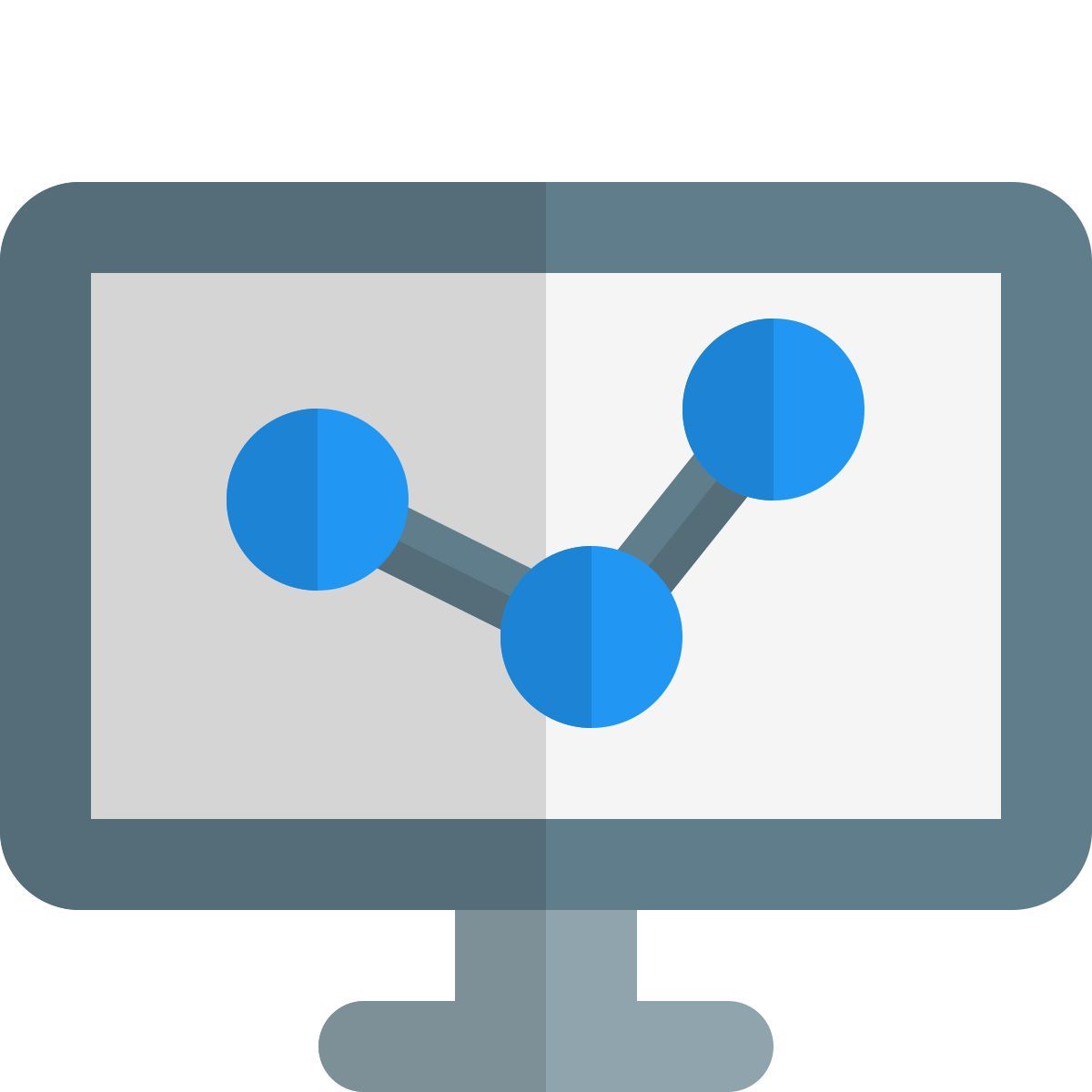 computer with line graph icon