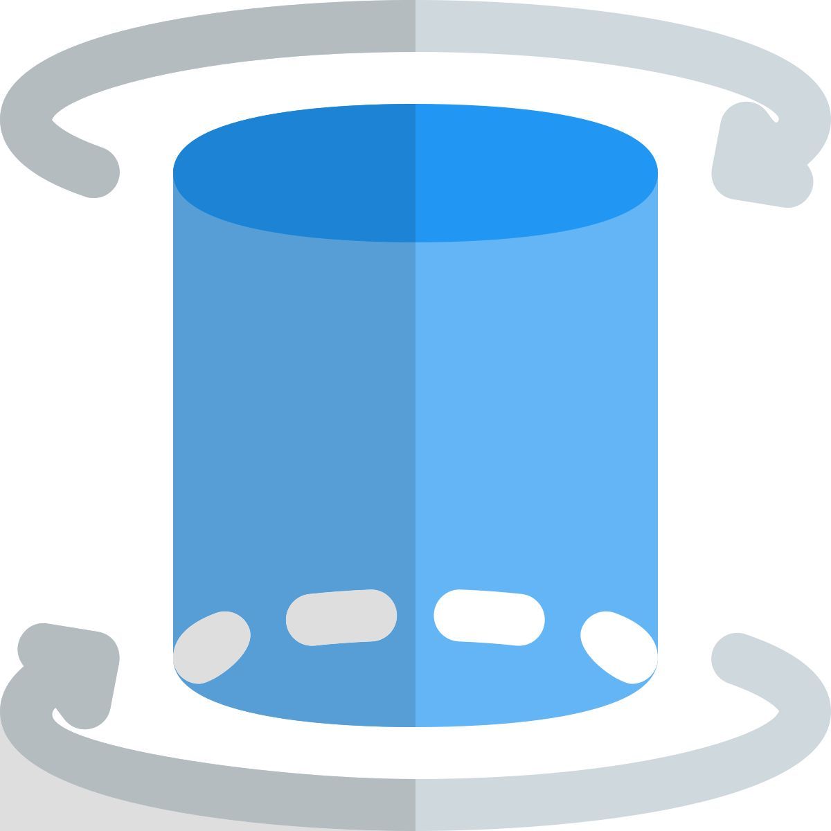 Cylindrical model rotating in clockwise motion for faster 3D printing icon