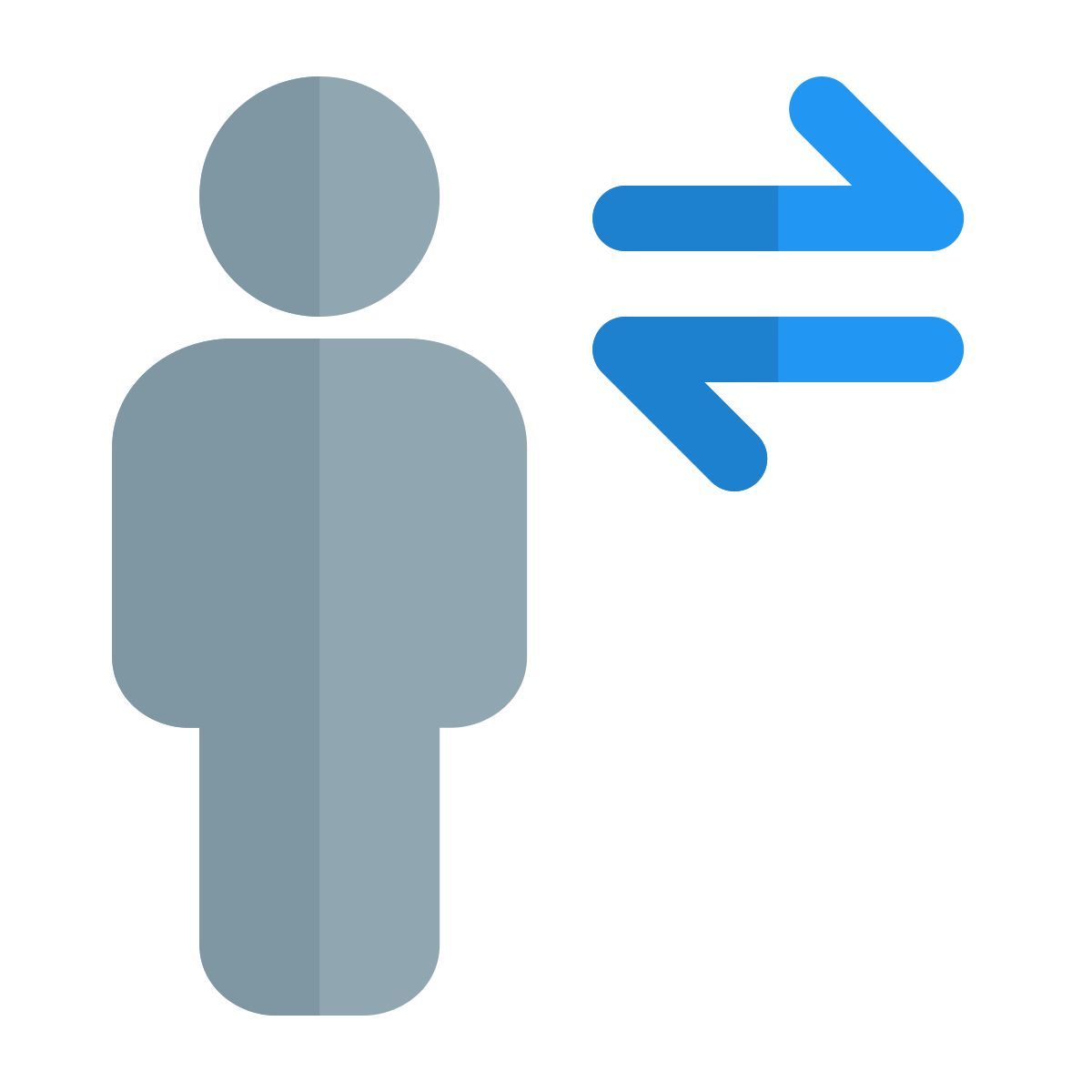 data transfer among the peers of the group with opposite arrows icon
