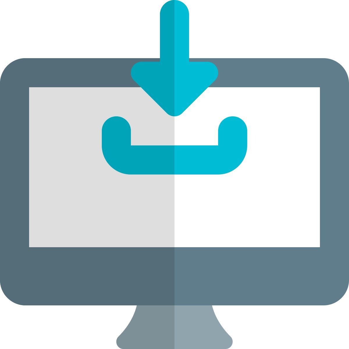 download content online from desktop computer layout icon