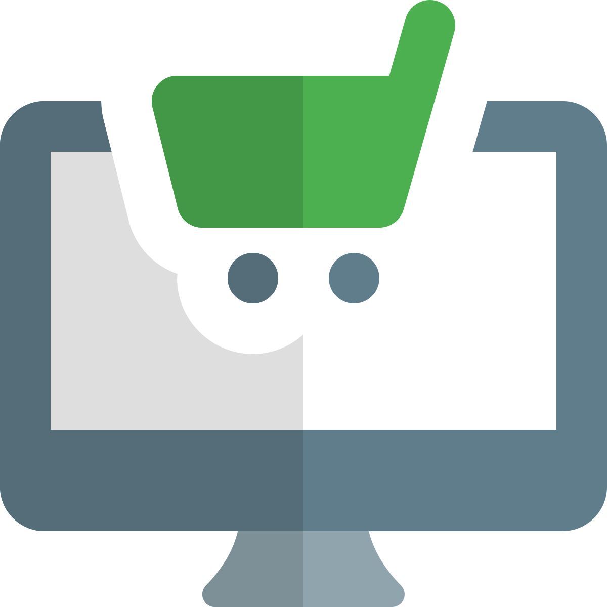 e commercing website portal viewed on desktop computer icon