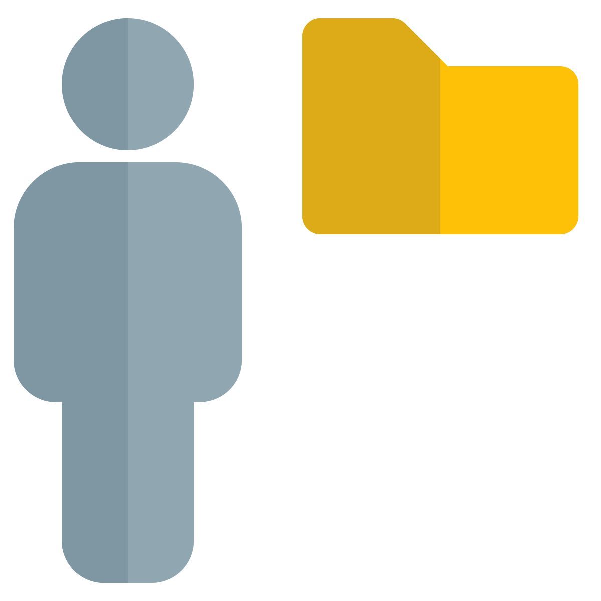employee sharing a single folder on an online server icon