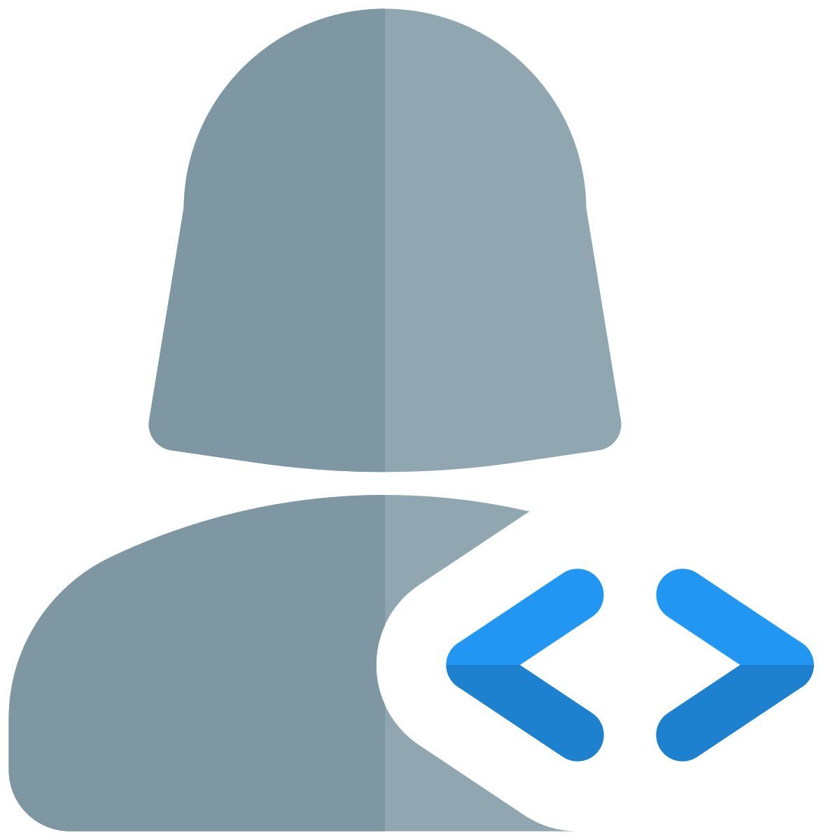 female user using both left and right arrows for multiple sections icon