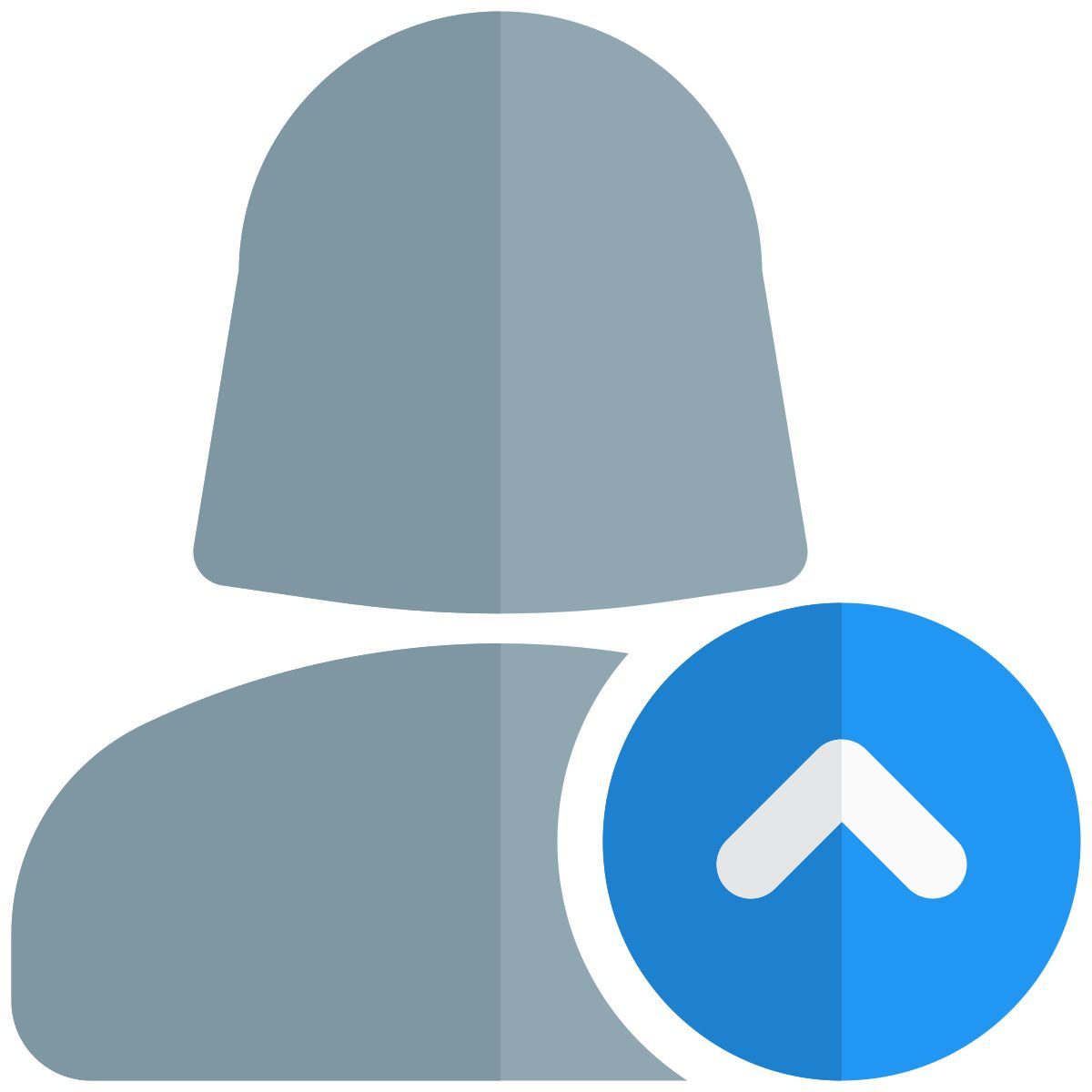 female user with up direction arrow for straight navigation icon