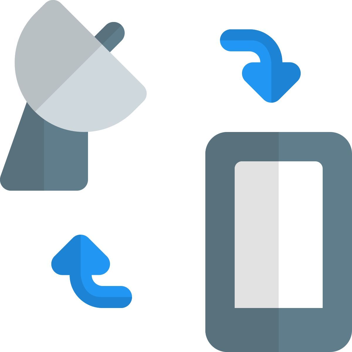 smartphone to satellite dish icon