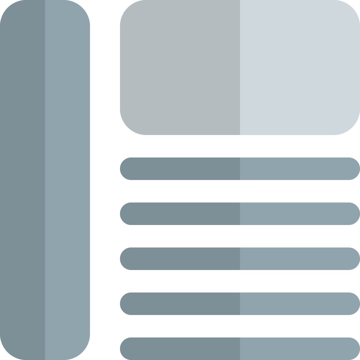 text mit seitenleiste icon