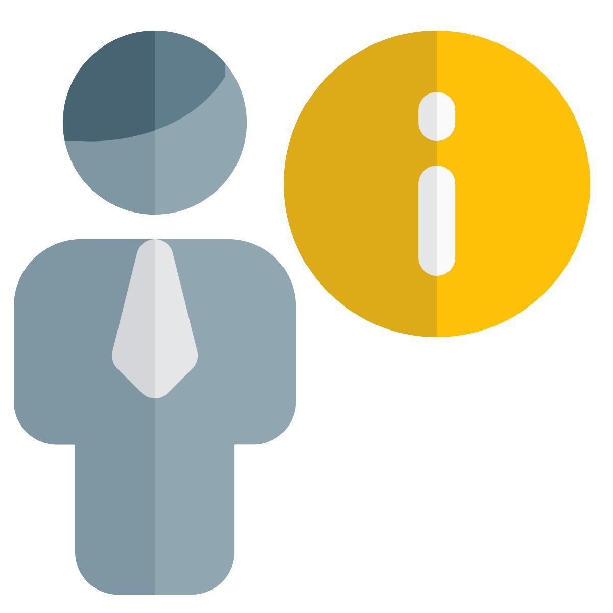 information of a large company messenger with i button icon