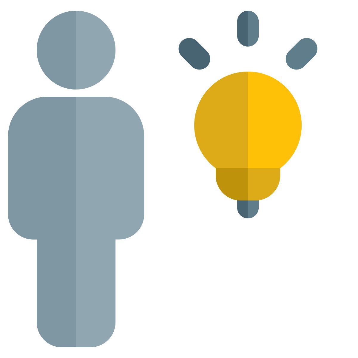 innovative idea for bright employee isolated on white background icon