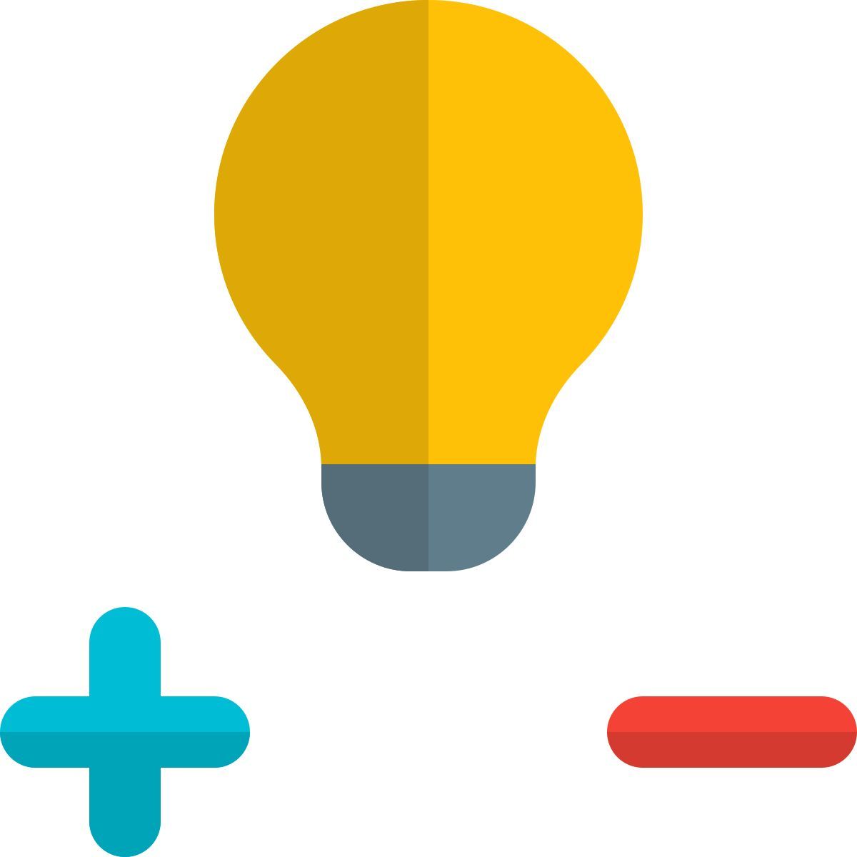 plus minus light bulb icon