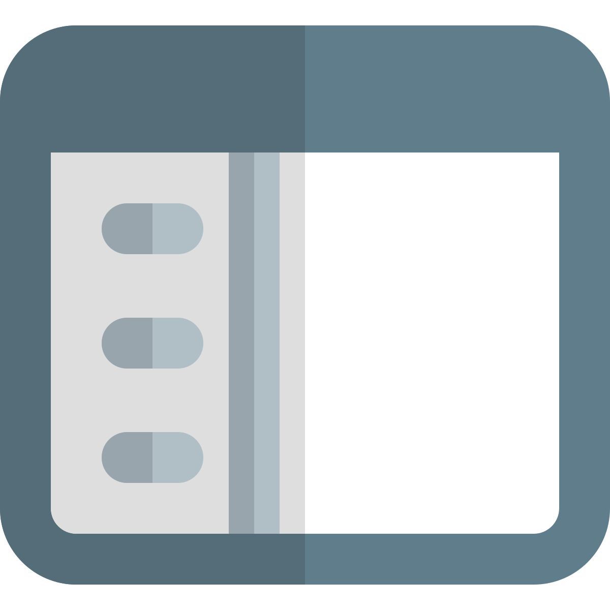 página com menu icon