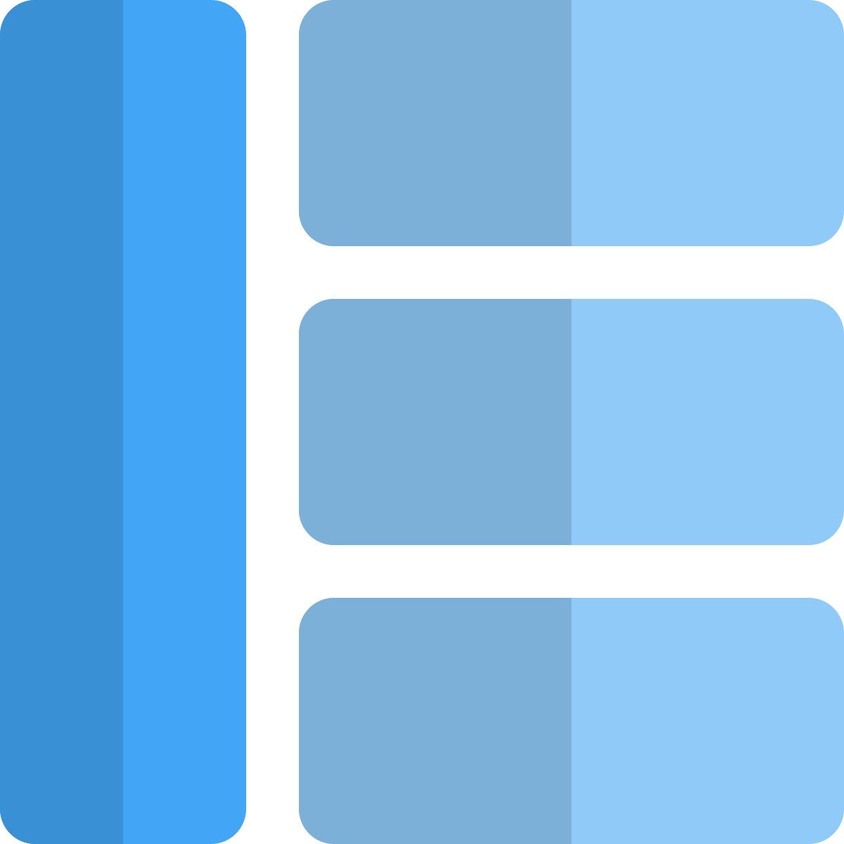 tableau à trois lignes icon