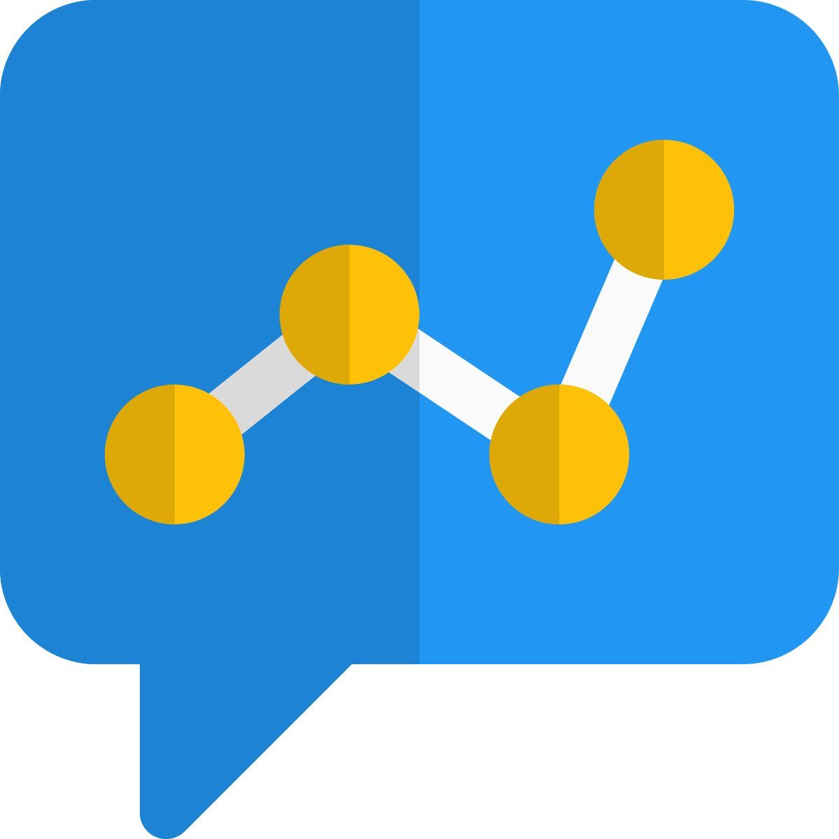 line chart message icon